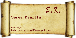 Seres Kamilla névjegykártya